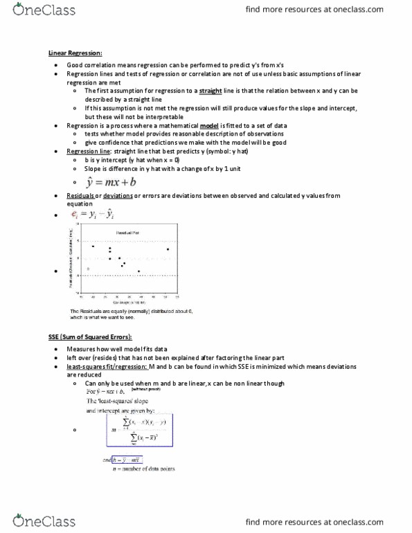 ECOR 1010 Lecture 14: Lectures 14 15 Summary Correlation and Regression Page 2 thumbnail