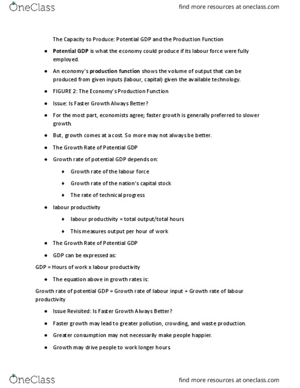 ECO 1302 Lecture Notes - Lecture 39: Potential Output, Production Function thumbnail