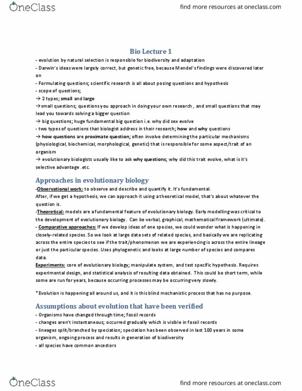 BIO120H1 Lecture Notes - Lecture 1: Founder Effect, Eichhornia Crassipes, Microevolution thumbnail