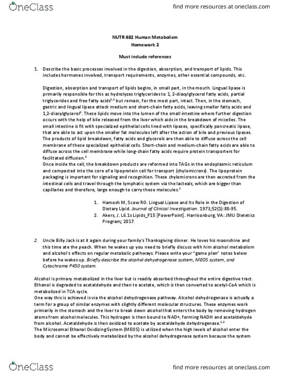 NUTR 482 Lecture Notes - Lecture 3: Gluconeogenesis, Alcohol Tolerance, Ketosis thumbnail