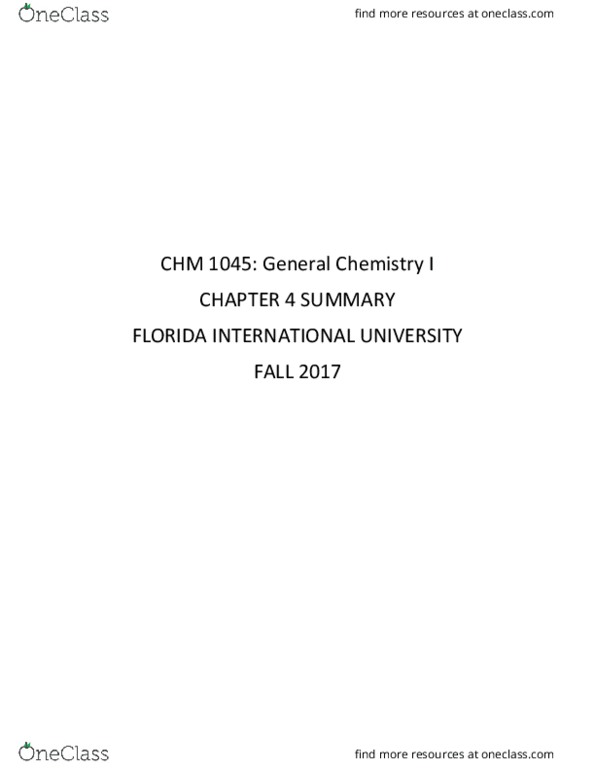 CHM 1045 Chapter Notes - Chapter 4: Electron Affinity, Effective Nuclear Charge, Radius thumbnail