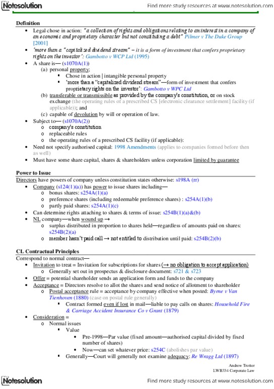 JSB171 Lecture Notes - Lecture 1: Listing Rules, Debenture, Selective Reduction thumbnail