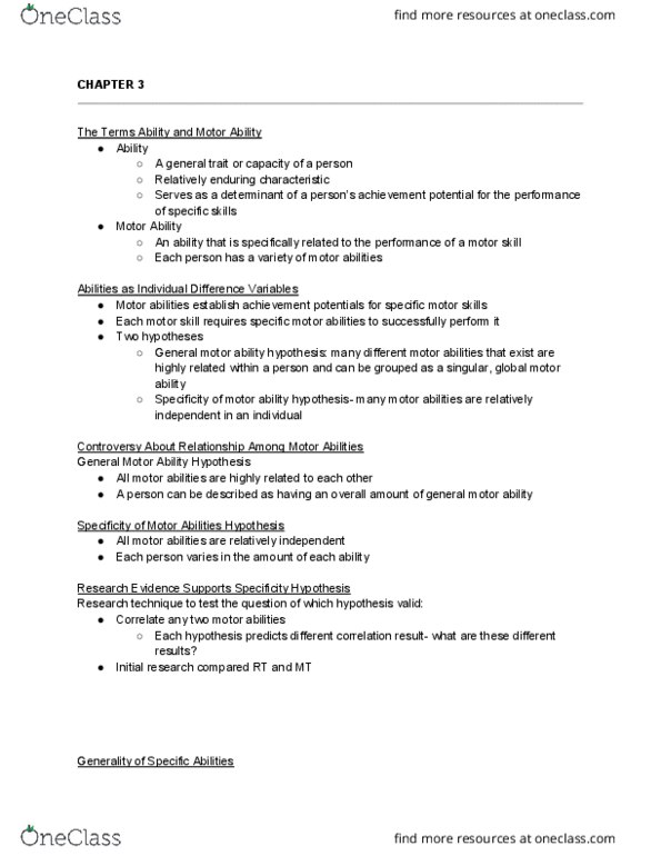 01:377:310 Lecture Notes - Lecture 3: Motor Skill thumbnail