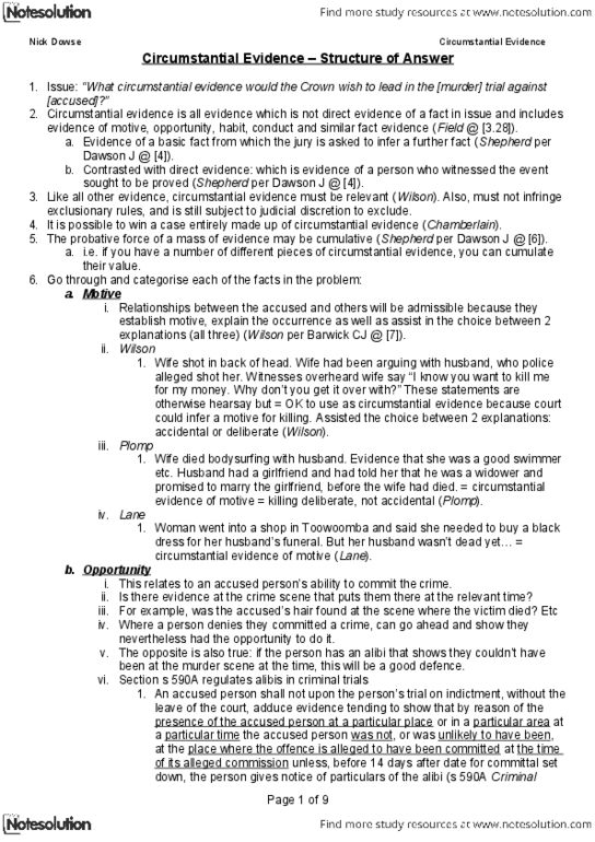 JSB171 Lecture Notes - Lecture 1: Voir Dire, Arson, Daryl Dawson thumbnail