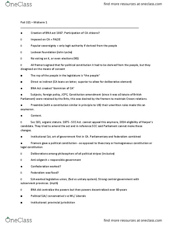 POLI 321 Lecture Notes - Lecture 6: Clyde Wells, Distinct Society, Kamaruzaman Sjam thumbnail