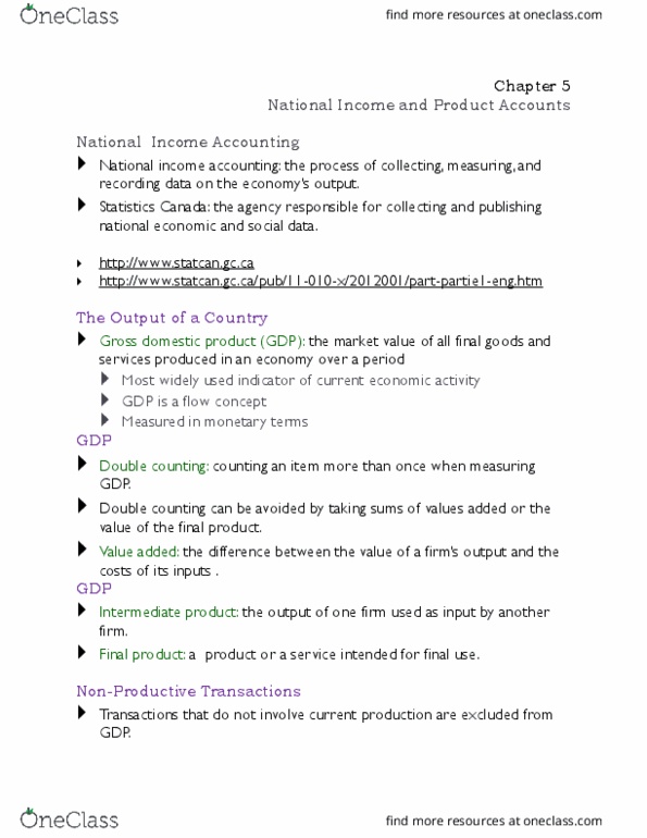 Public Administration - Municipal BUS400 Lecture Notes - Lecture 5: Gross Domestic Product, Income Approach thumbnail