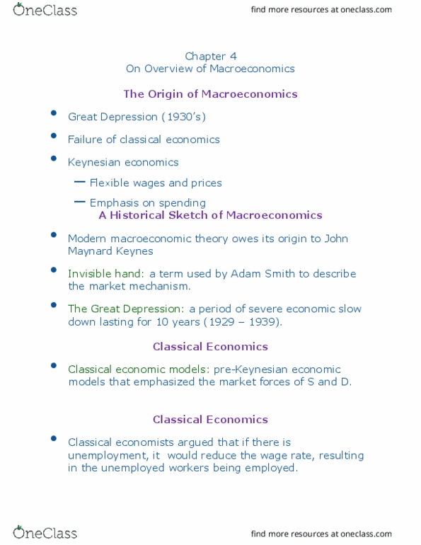 Public Administration - Municipal BUS400 Lecture Notes - Lecture 4: New Keynesian Economics, John Maynard Keynes, Classical Economics thumbnail