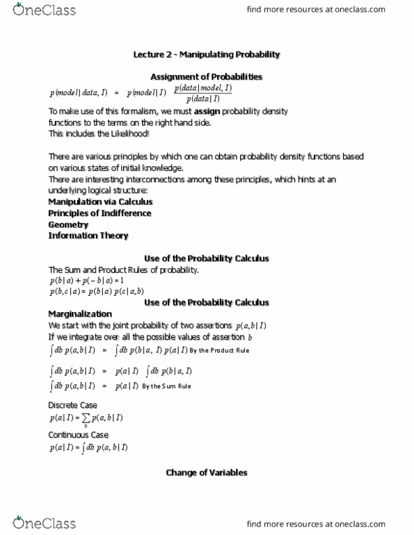 I INF 451 Lecture Notes - Lecture 2: Renormalization, Lagrange Multiplier, Partition Coefficient thumbnail