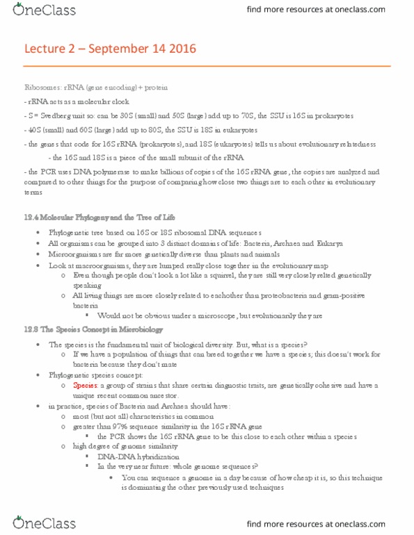 MBIO 1010 Lecture Notes - Lecture 2: Cell Theory, Optical Microscope, Polysaccharide thumbnail