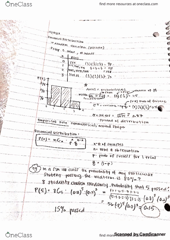STA 100 Lecture 7: Probability & Binomial Dstribution thumbnail