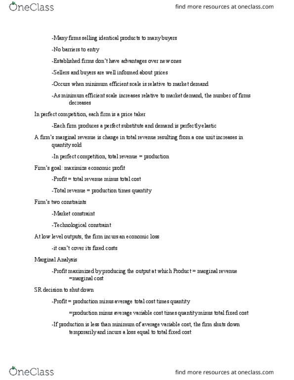 ECO 201 Lecture Notes - Lecture 11: Average Variable Cost, Marginal Revenue, Market Power thumbnail