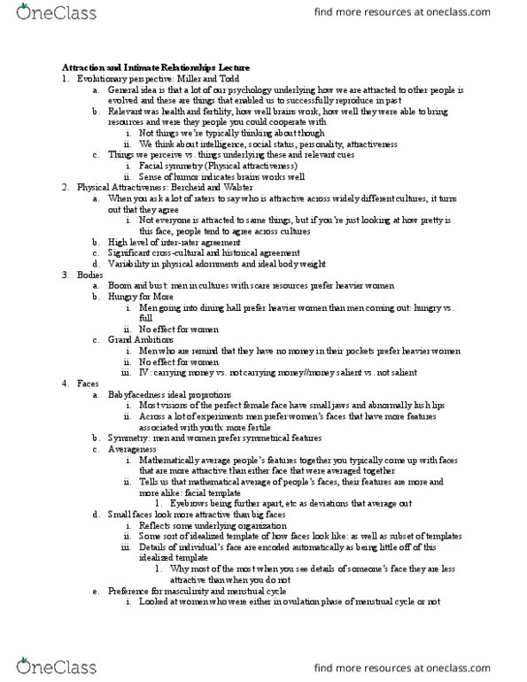 PSYC2241 Lecture Notes - Lecture 15: Facial Symmetry, Human Body Weight, Immunocompetence thumbnail