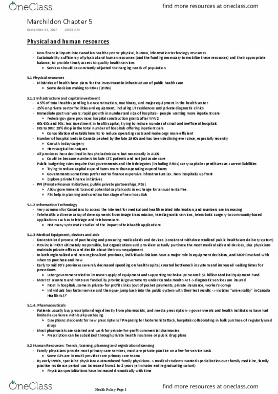 Health Sciences 3400A/B Chapter Notes - Chapter 5: Canada Health Act, Prescription Drug, Bulk Purchasing thumbnail