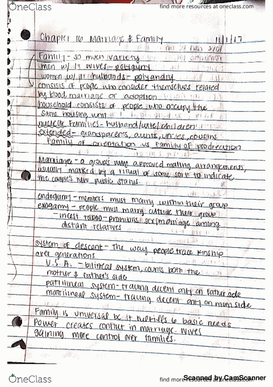 SOC-2010 Chapter 16: chapter 16 marriage and family thumbnail