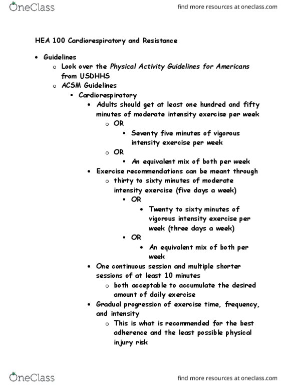 HEA 100 Lecture 13: HEA 100 Cardiorespiratory and Resistance thumbnail