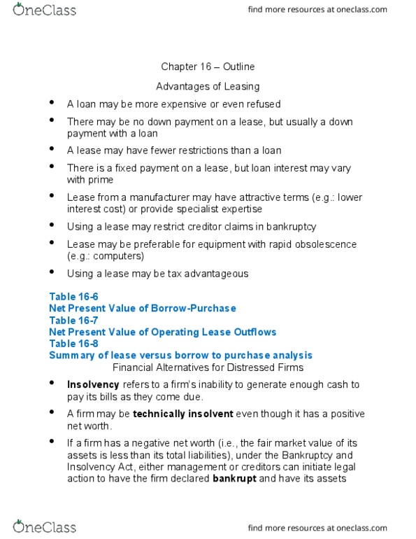 Business Administration - Management FIS403 Chapter Notes - Chapter 16: Net Present Value, Capital Budgeting, Corporate Bond thumbnail