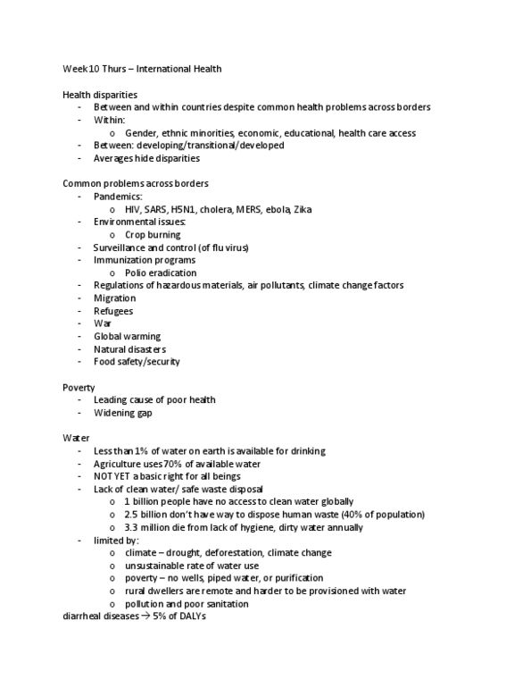 PUB HLT 150 Lecture 21: Week 10 Thurs – International Health thumbnail