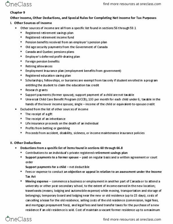 RSM324H1 Chapter Notes - Chapter 9: Registered Retirement Savings Plan, Registered Retirement Income Fund, Canada Pension Plan thumbnail