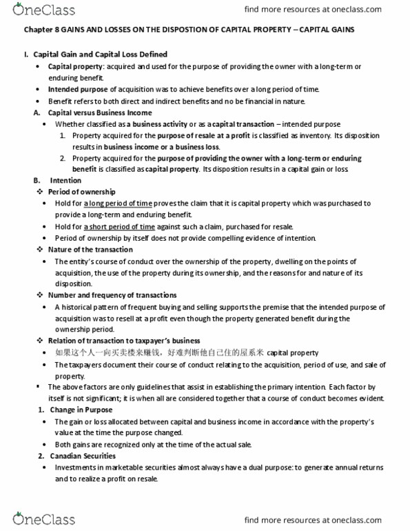 RSM324H1 Chapter Notes - Chapter 8: Property Income, Debenture, Mutual Fund thumbnail