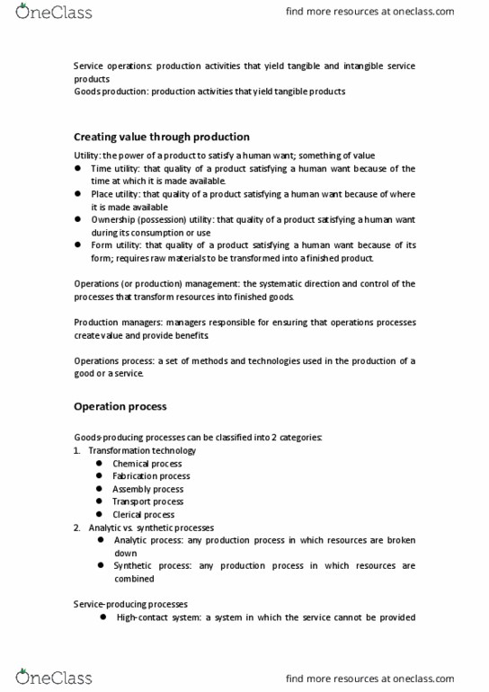 RSM100Y1 Chapter Notes - Chapter 11: Chemical Process, Quality Control, Materials Management thumbnail