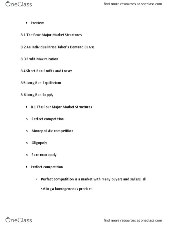 ECO 1304 Lecture Notes - Lecture 32: Monopolistic Competition, Market Power, Imperfect Competition thumbnail