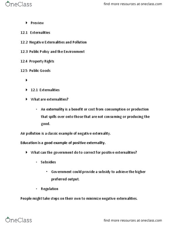 ECO 1304 Lecture Notes - Lecture 50: Externality thumbnail