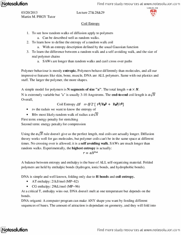 CHEM 204 Lecture Notes - Base Pair, Collagen, Dna Origami thumbnail