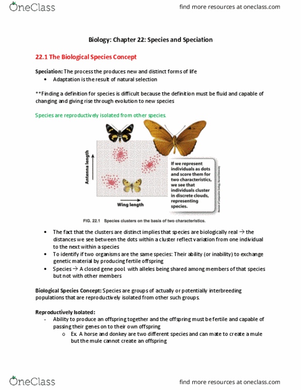 BIOA01H3 Chapter Notes - Chapter 22: Species Problem, Ring Species, Reproductive Isolation thumbnail