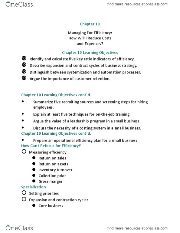 Event Management - Event and Exhibit Design ENT801 Chapter Notes - Chapter 10: Inventory Turnover, Customer Retention, Gross Margin thumbnail