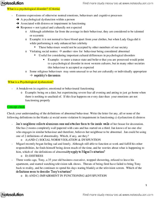 PSYC 2030U Chapter Notes - Chapter 1: Psychosexual Development, Blind Experiment, Neurology thumbnail