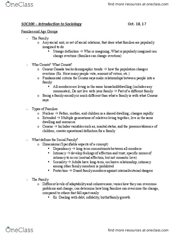 SOC100H1 Lecture Notes - Lecture 6: Interracial Marriage, Thomas Robert Malthus, Monogamy thumbnail