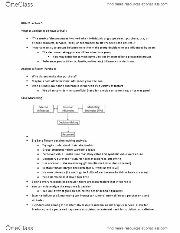 BU432 Lecture Notes - Lecture 1: Starbucks, Caffeine, Honestreporting thumbnail