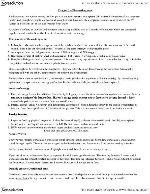 EESA06H3 Chapter Notes - Chapter 1: Internal Energy, Love Wave, Asthenosphere thumbnail