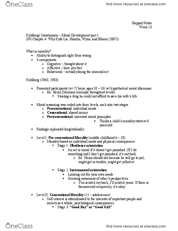 PSYC 3684 Lecture Notes - Lecture 13: Social Intuitionism, Intuitionism, 6 Years thumbnail