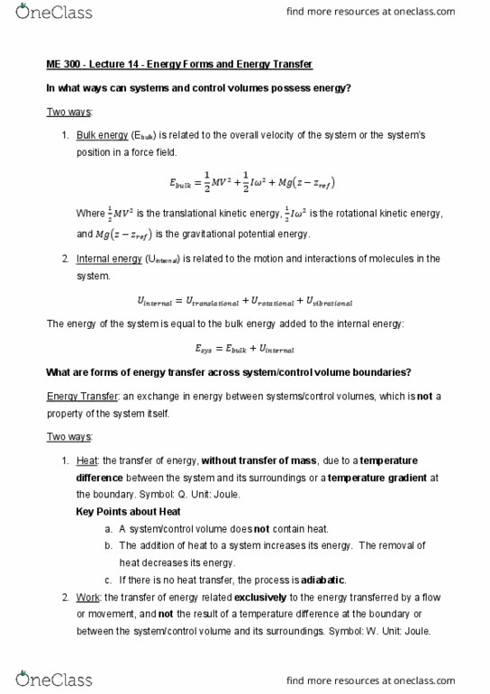 METEO 300 Lecture Notes - Lecture 14: Rotational Energy, Kinetic Energy, Control Volume thumbnail