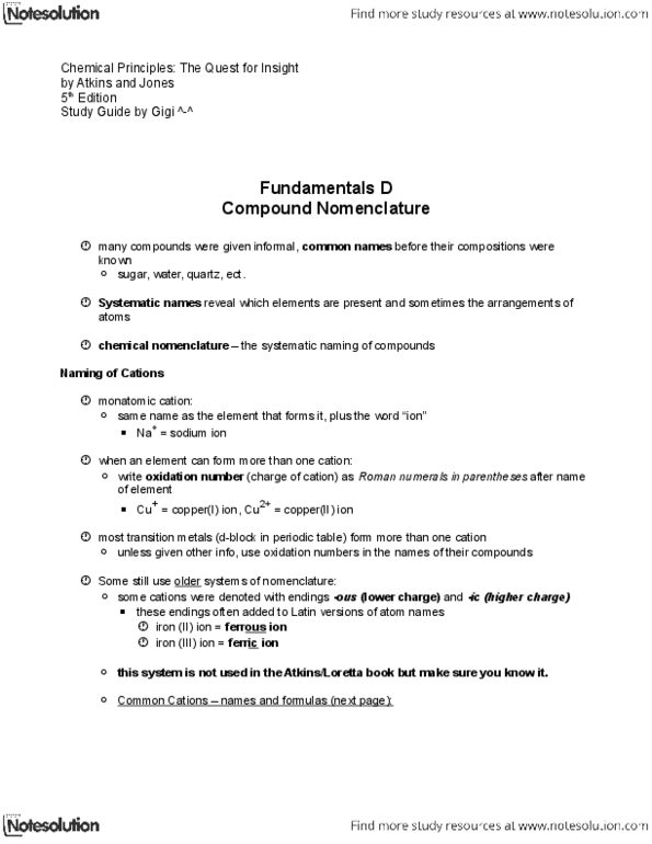 CHEM 1A Chapter Notes -Chemical Substance, Phosphorus Trichloride, Nitrogen Dioxide thumbnail