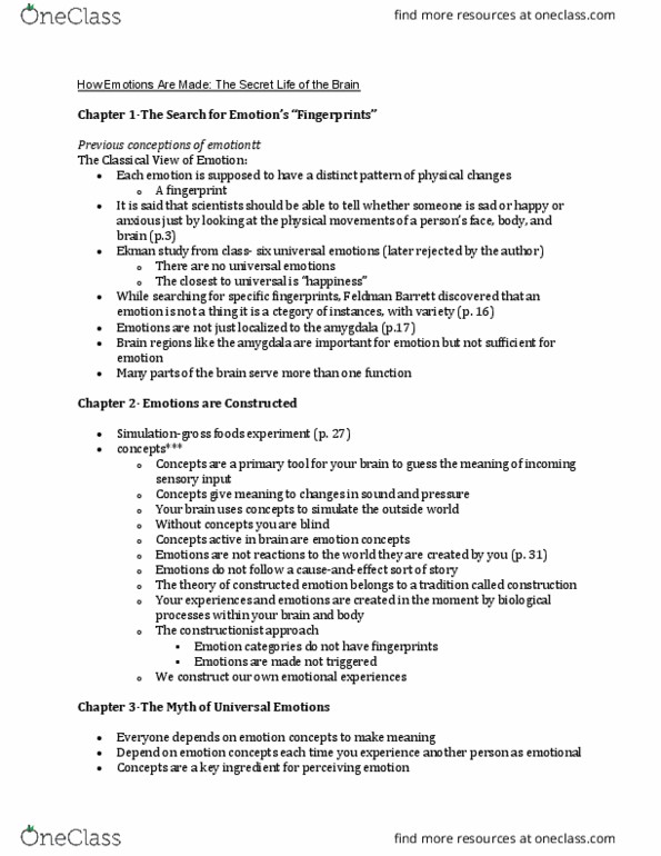 PSYC2241 Chapter Notes - Chapter 1-3: Amygdala thumbnail