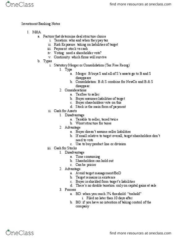 MFIN2235 Lecture Notes - Lecture 2: Double Taxation, Nash Equilibrium, Best Alternative To A Negotiated Agreement thumbnail