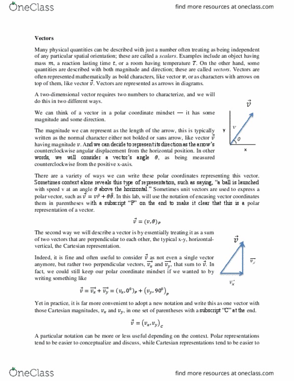 PHYSIC 181 Lecture Notes - Lecture 8: Euclidean Vector, Pythagorean Theorem, Parallelogram thumbnail