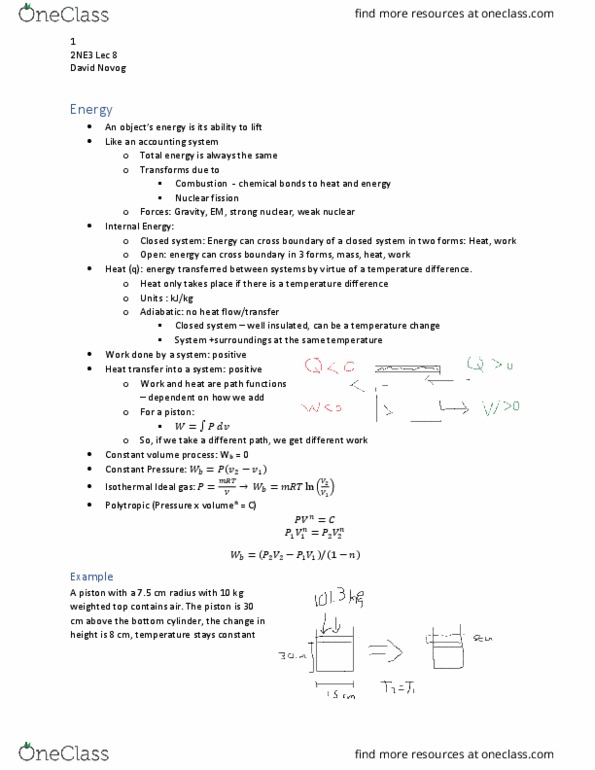 ENGPHYS 2NE3 Lecture Notes - Lecture 8: Nuclear Fission, Polytropic Process, Heat Transfer thumbnail
