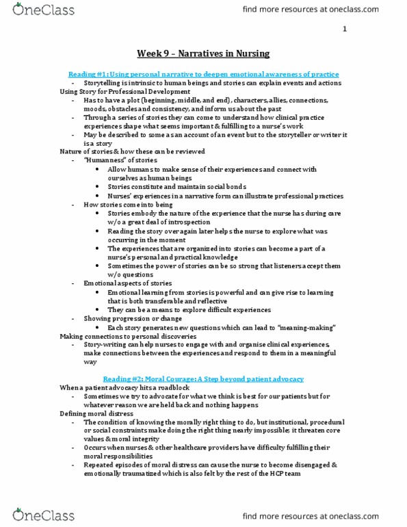 Nursing 1170A/B Lecture Notes - Lecture 9: Elusive Quality, Therapeutic Relationship, Interconnectivity thumbnail
