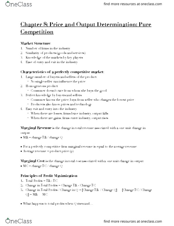 ECON101 Lecture Notes - Lecture 7: Marginal Revenue, Root Mean Square, Perfect Competition thumbnail