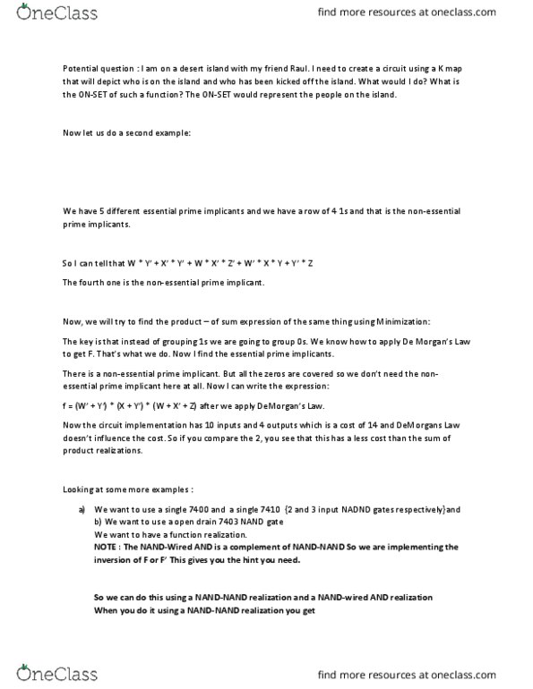 ECE 27000 Lecture Notes - Lecture 5: Nand Gate, And Gate, Implicant thumbnail