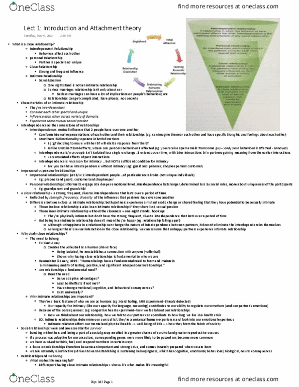 PSYC 362 Lecture 1: Lect 1 Introduction and Attachment theory thumbnail