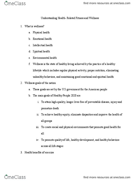 KIN 301 Lecture Notes - Lecture 1: Environmental Health, Body Composition, Coronary Artery Disease thumbnail