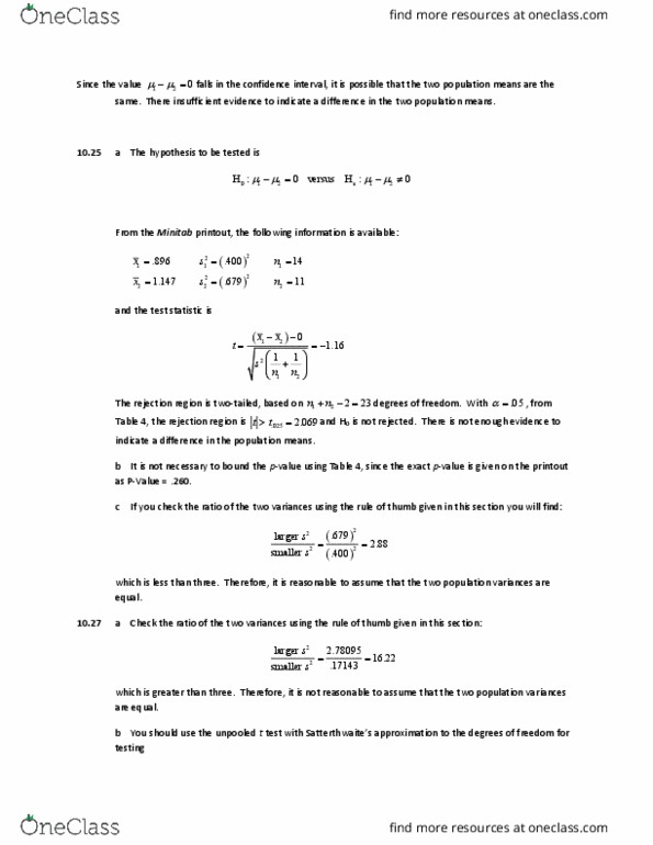 STAT 245 Lecture Notes - Lecture 51: Minitab, Confidence Interval, Test Statistic thumbnail