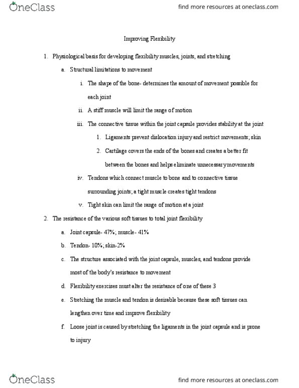 KIN 301 Lecture Notes - Lecture 5: Joint Capsule, Cartilage, Muscle Spindle thumbnail