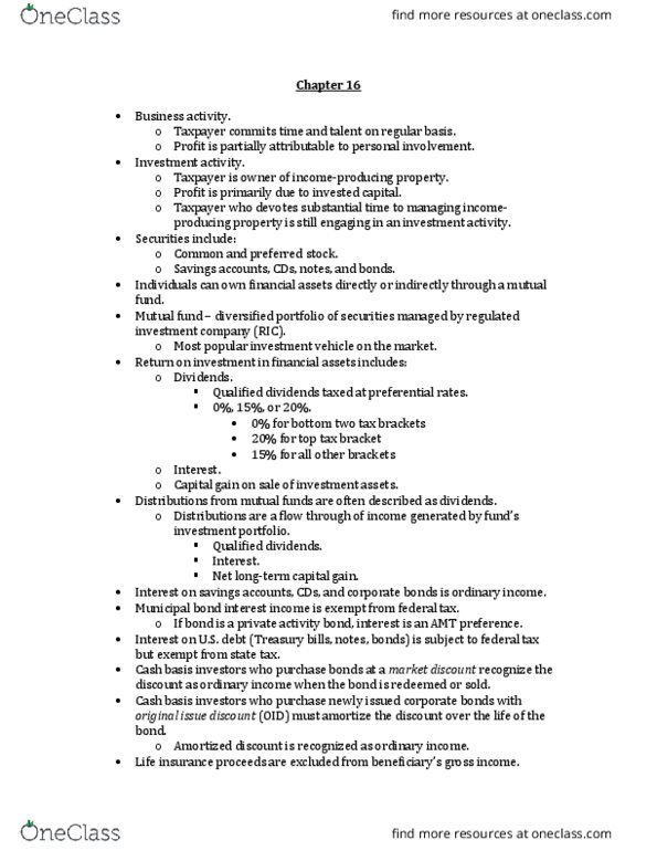 ACCT40610 Lecture Notes - Lecture 16: Ordinary Income, Tax Bracket, Mutual Fund thumbnail