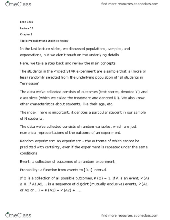 ECON 3210 Lecture Notes - Lecture 11: Standardized Test thumbnail