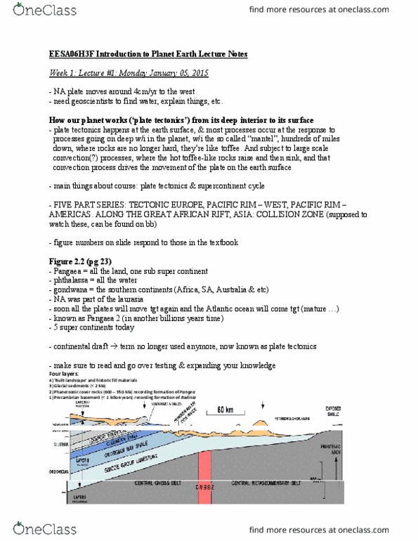 EESA06H3 Lecture Notes - Lecture 1: Supercontinent Cycle, Toffee, Atlantic Ocean thumbnail